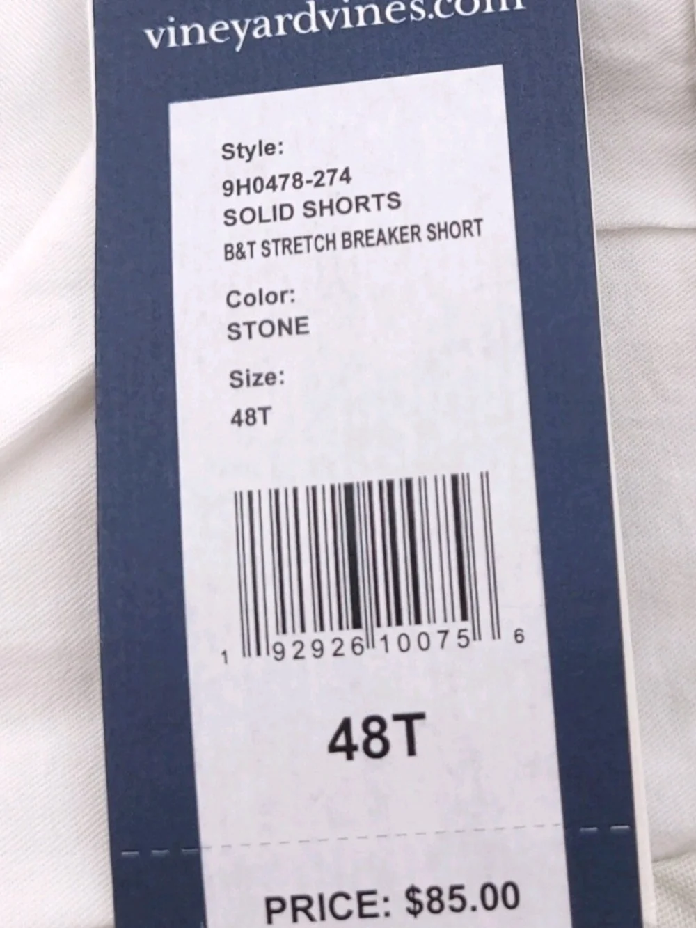 Vineyard Vines Breaker Stone Solid Shorts Mens Side 48 Tall